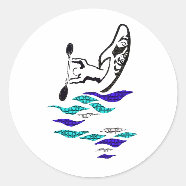 Sticker Rond Vue Kayak (Devant)
