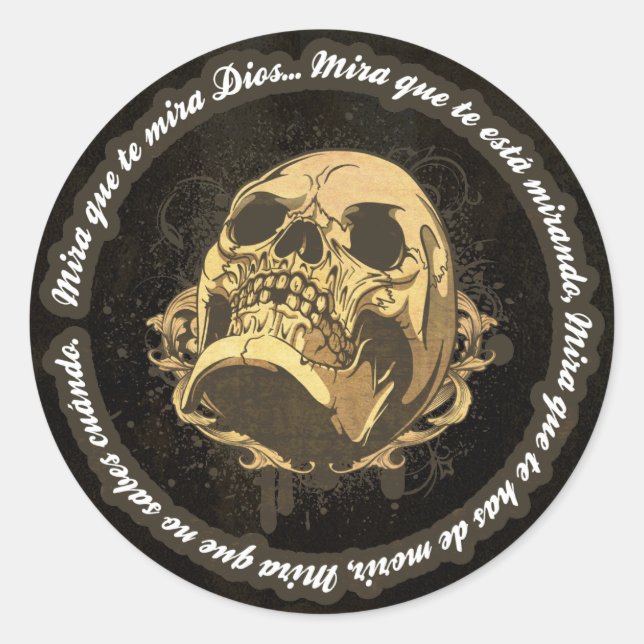 Sticker Rond Vue qui toi surveille dieu (Devant)