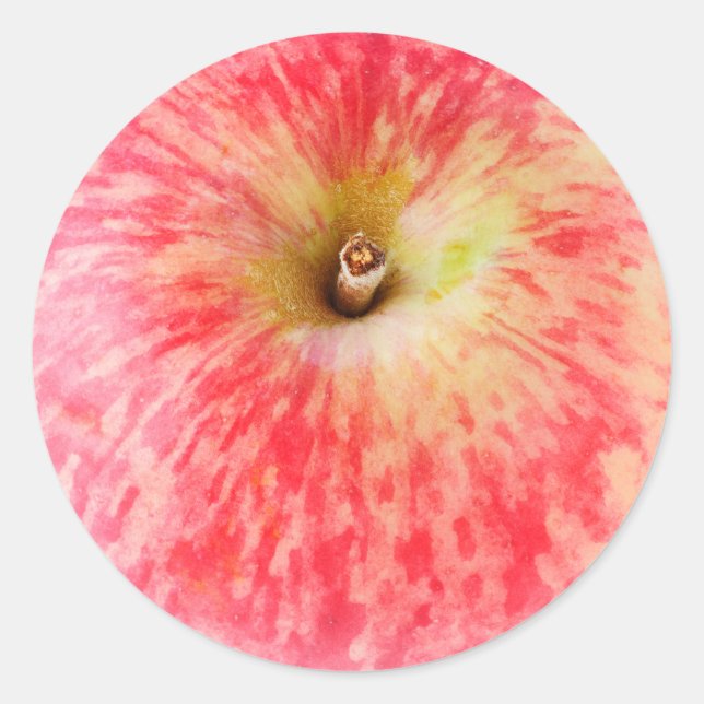 Sticker Rond Vue supérieure de la pomme rouge (Devant)