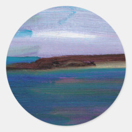 Sticker Rond Vue sur la mer de Long Sands