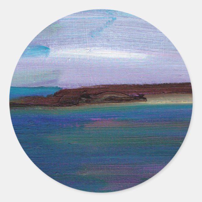 Sticker Rond Vue sur la mer de Long Sands (Devant)