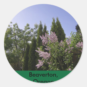 Sticker Rond Vue sur le jardin Sky à Beaverton, Oregon