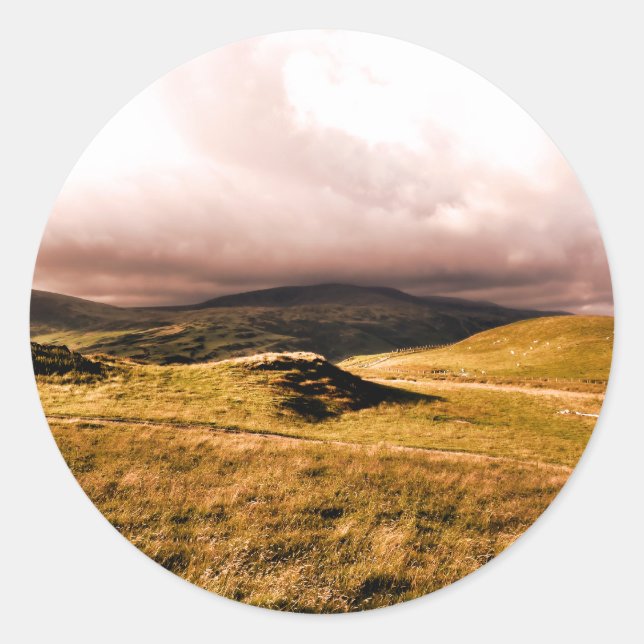 STICKER ROND VUES MONTAGNES (Devant)