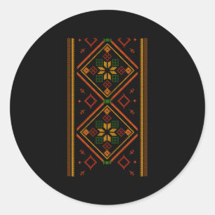 Sticker Rond Vyshyvanka Broderie ukrainienne Brodée Pro Uk