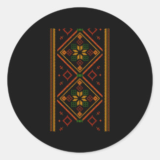 Sticker Rond Vyshyvanka Broderie ukrainienne Brodée Pro Uk