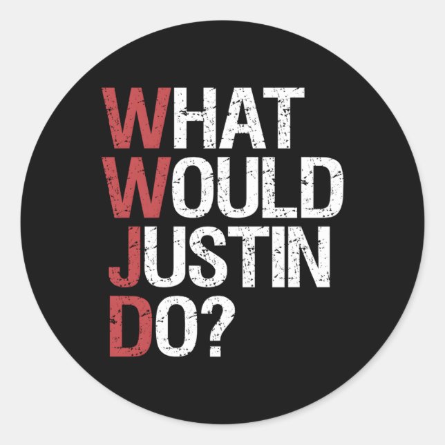 Sticker Rond W Justin Do Wwjd (Devant)