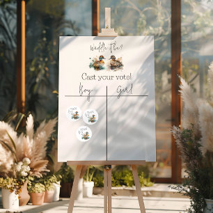 Sticker Rond Waddle It Be Duck Gender Reveal Team Boy Voting