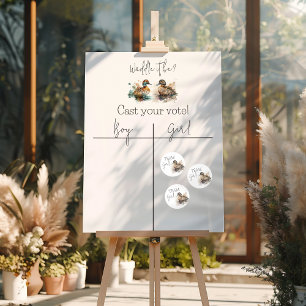 Sticker Rond Waddle It Be Duck Gender Reveal Team Girl Voting