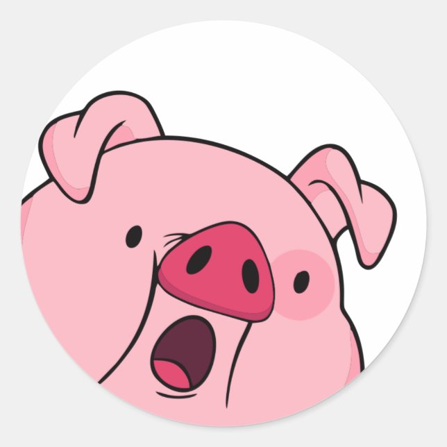 Sticker Rond Waddles Gravity Falls surpris (Devant)