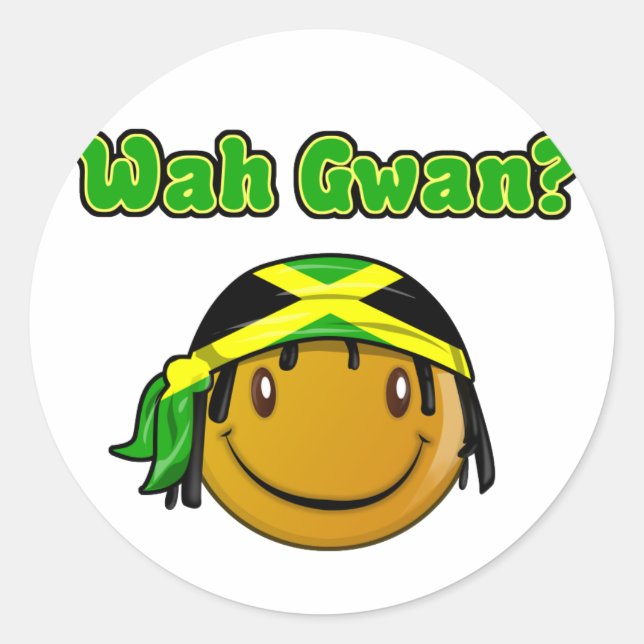 Sticker Rond wah gwan (Devant)