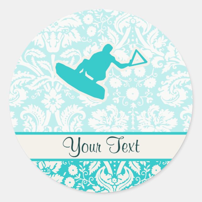 Sticker Rond Wakeboard turquoise (Devant)