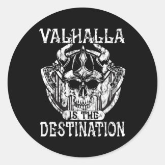 Sticker Rond Walhalla Est La Destination Nordique Viking