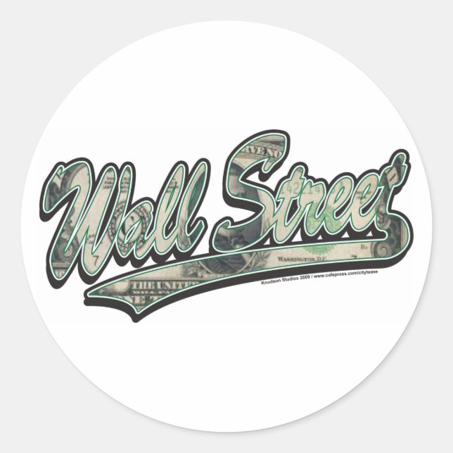 Sticker Rond Wall Street-Script-In-Bill (Devant)