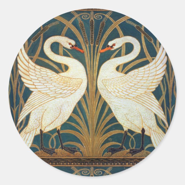Sticker Rond Walter Crane Swan (Devant)