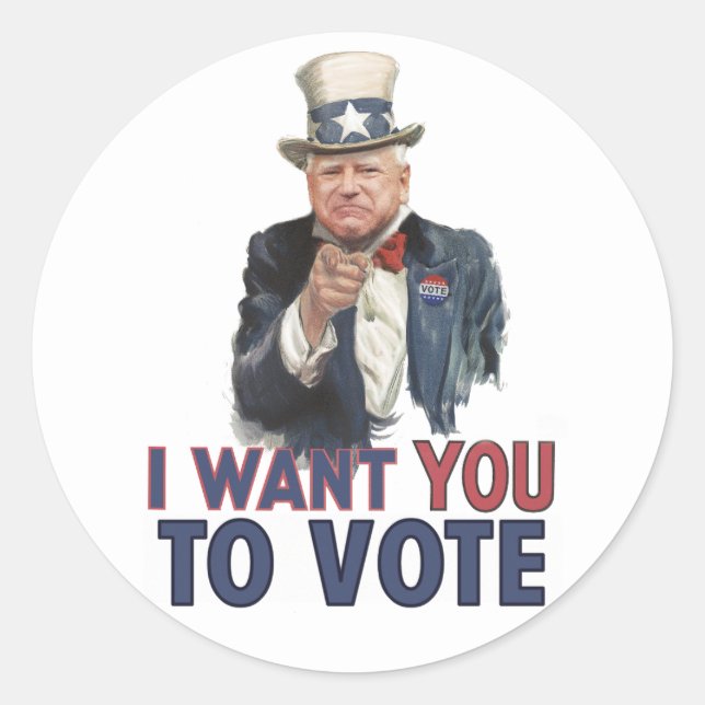 Sticker Rond Walz - Je veux que vous votiez (Devant)