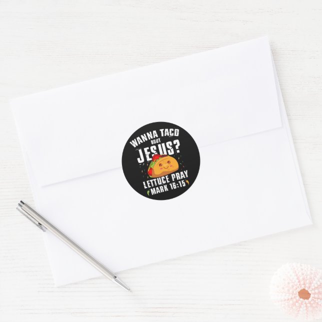 Sticker Rond Wanna Taco Bout Jesus Cinco de Mayo Christian (Enveloppe)