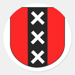 Sticker Rond Wapen Amsterdam, Pays-Bas