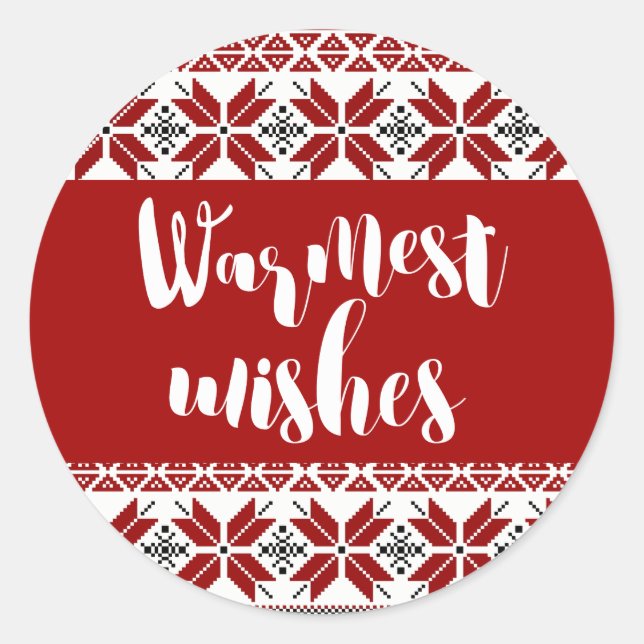 Sticker Rond Warmest Wings Fair Isle Motif (Devant)