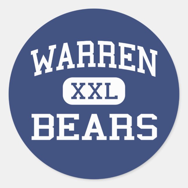 Sticker Rond Warren - Bears - High School - Downey California (Devant)