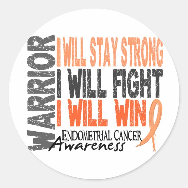 Sticker Rond Warrior de l'endomètre (Devant)