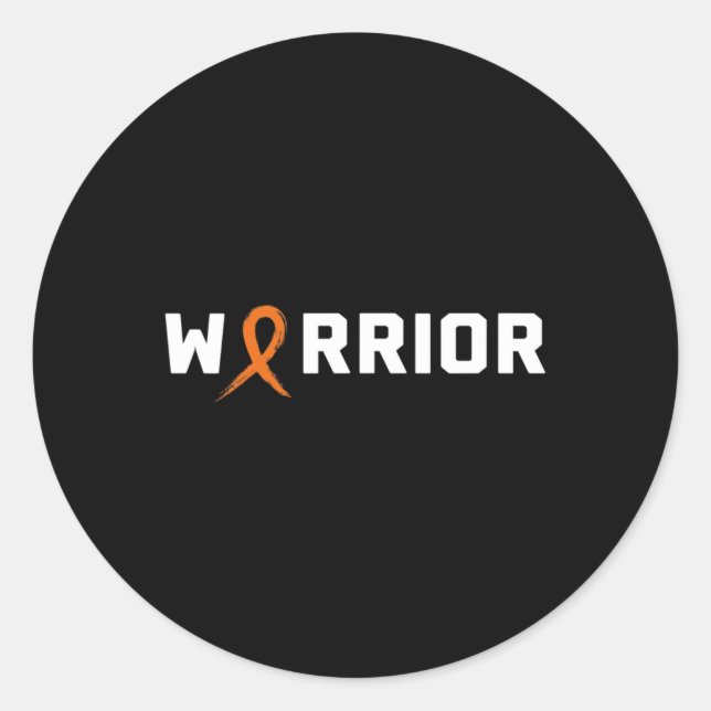 Sticker Rond WARRIOR LEUKEMIA SHIRT - Sensibilisation au cancer (Devant)
