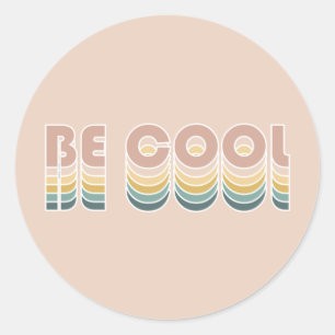 Sticker Rond Washed Pastel Retro Typegraphie Vintage