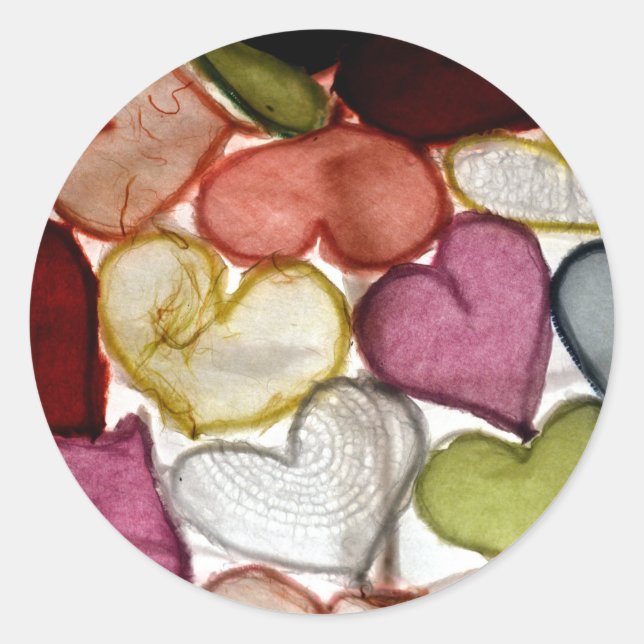 Sticker Rond Washi Paper Hearts: Japan (Devant)