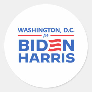 Sticker Rond Washington D.C. pour Biden Harris
