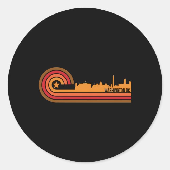 Sticker Rond Washington Dc Cityscape Washington Dc Skyline (Devant)