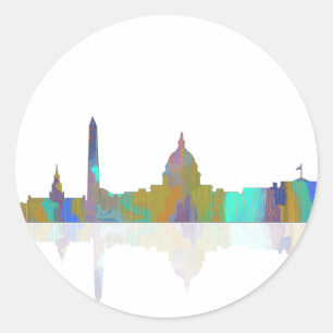 Sticker Rond Washington, horizon de C.C