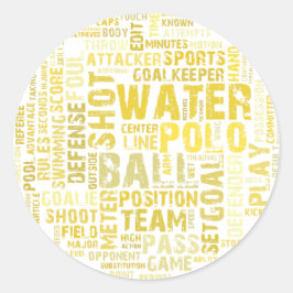 Sticker Rond Water Polo Word Cloud Produits