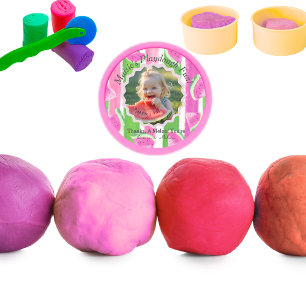 Sticker Rond Watermelon Anniversaire Favoriser Playdough Lid