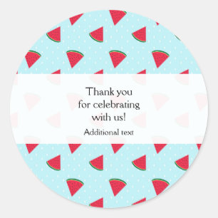 Sticker Rond Watermelon Blue Fun Summer Party Favoriser