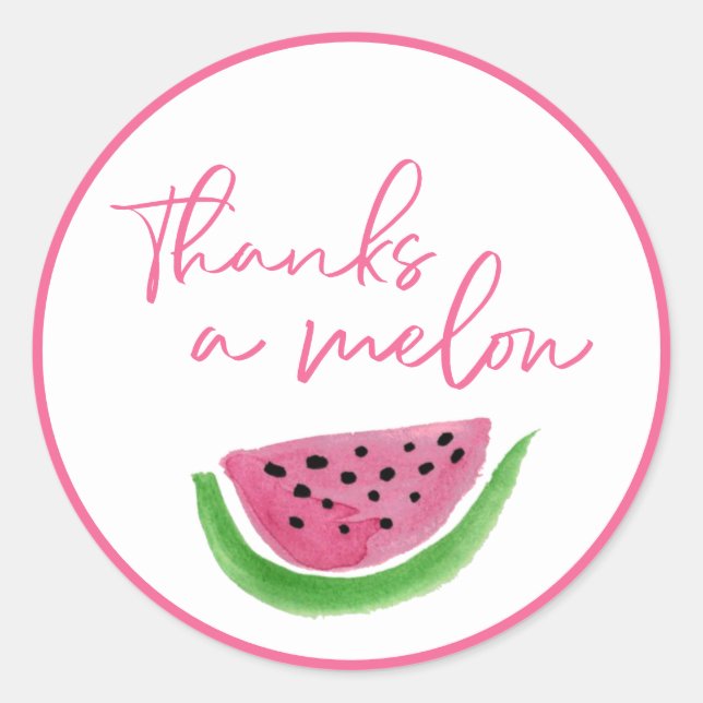 Sticker Rond Watermelon grâce à un Merci Melon (Devant)