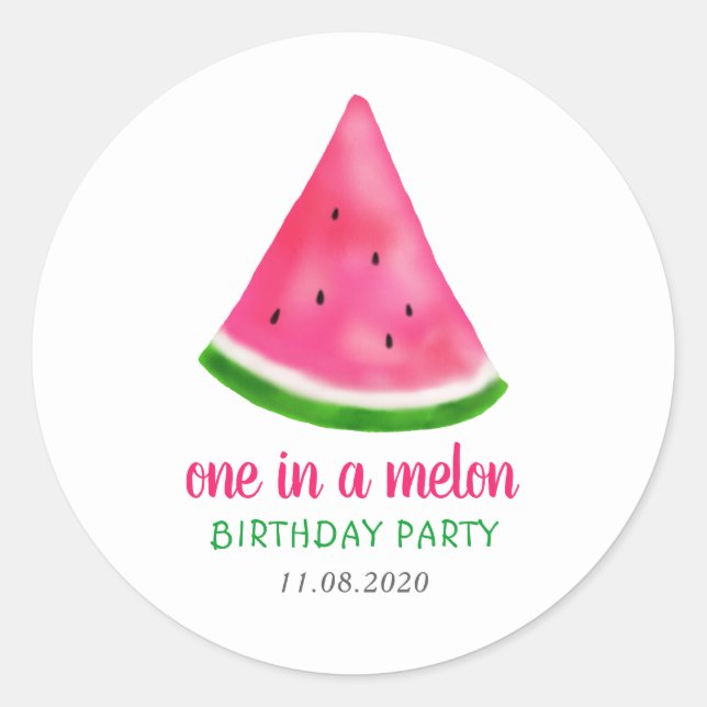 Sticker Rond Watermelon Motif Cool d'été (Devant)