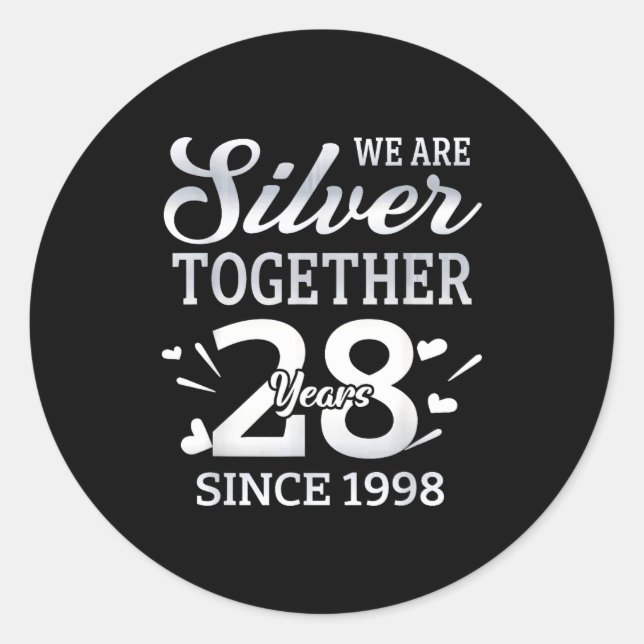 Sticker Rond We Are Together 28 Years Couple Anniversary Since  (Devant)