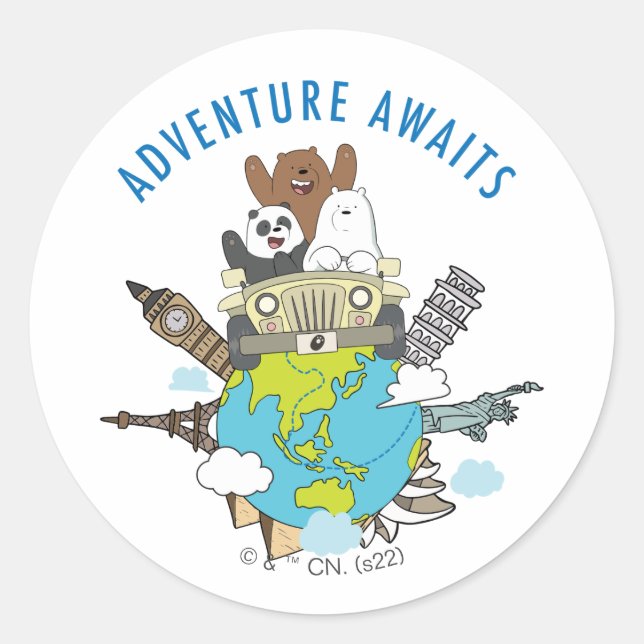 Sticker Rond We Bare Bears - Adventure Await (Devant)