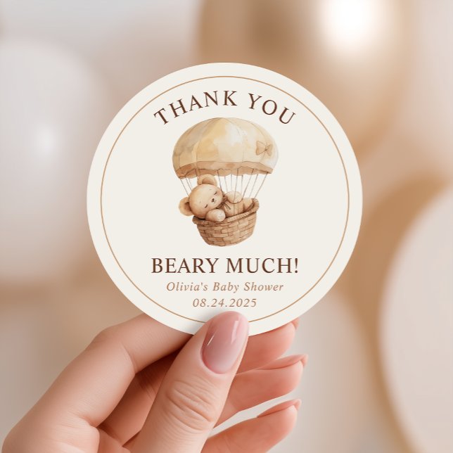 Sticker Rond We Can Bearly Wait Teddy Bear Baby Shower Favor (Créateur téléchargé)