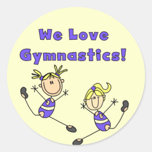 Sticker Rond We Love Gymnastique Tshirts et cadeaux