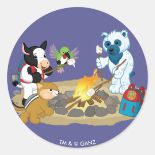 Sticker Rond Webkinz Campfire Marshmallows