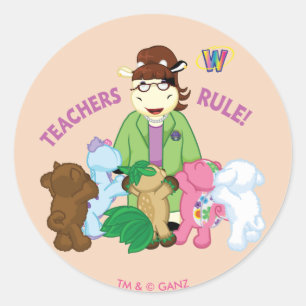 Sticker Rond Webkinz : Les enseignants gouvernent !