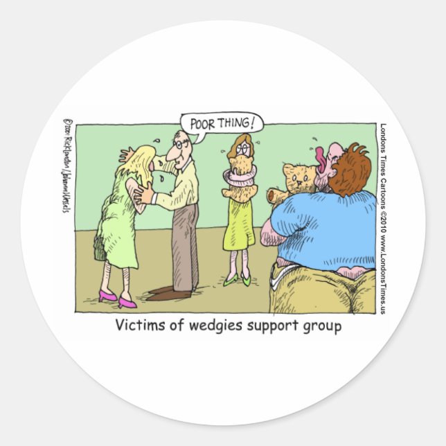 Sticker Rond Wedgie Support Group Funny Mugs Tee - shirts & cad (Devant)