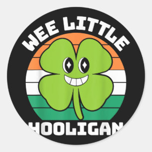 Sticker Rond Wee Little Hooligan Funny Jour de la Saint Patrick