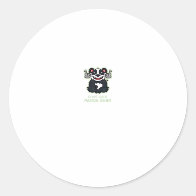Sticker Rond Weed Panda Ours ne se soucient pas mignon Cannabis (Devant)