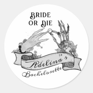 Sticker Rond Week-end de jeune fille gothique, la mariée ou mou