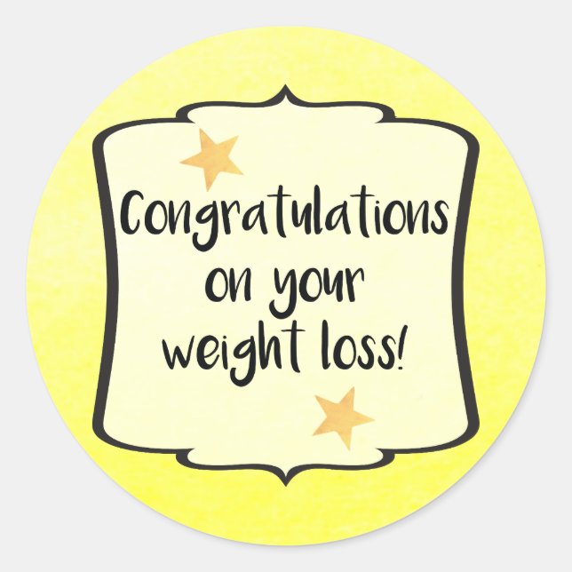 Sticker Rond Weight Loss Diet Fitness Planner Félicitations (Devant)