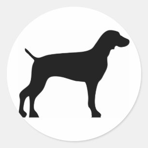 Sticker Rond weimaraner-noir
