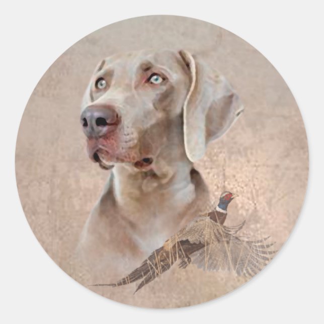 Sticker Rond Weimaraner Poster Canvas Imprimer Tapisserie Acryl (Devant)
