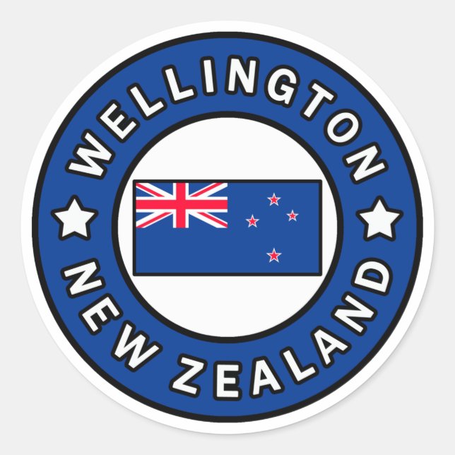 Sticker Rond Wellington Nouvelle-Zélande (Devant)
