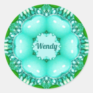 Sticker Rond WENDY ~ Bright Abstrait Fractal Motif ~ Classic
